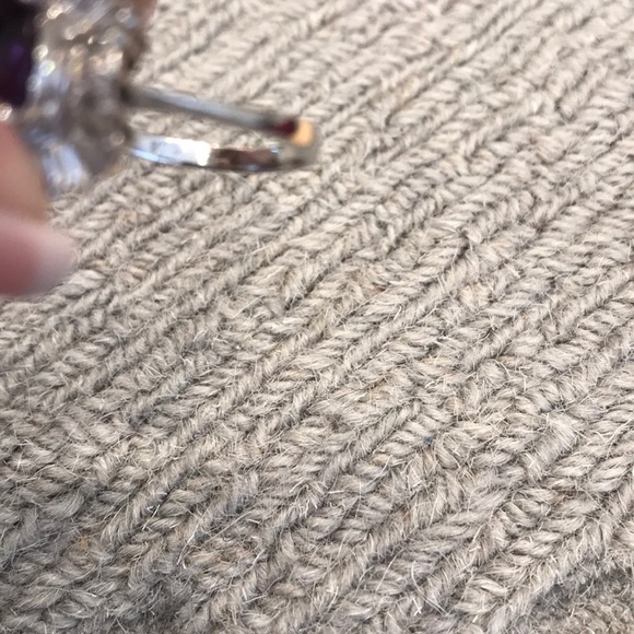 Amethyst and CZ cocktail ring set in sterling silver.  Sz 6.5 - Picture 5 of 6